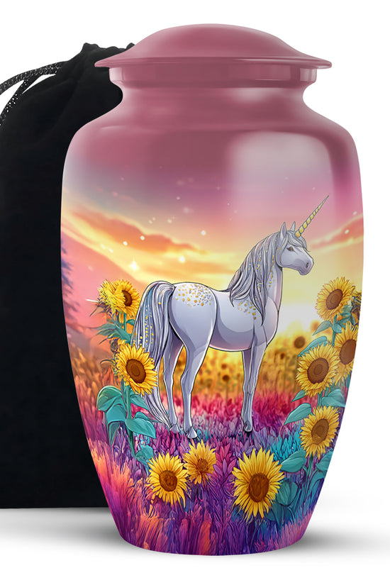 Beautiful Unicorn Urn - Sunset Memorial Urn For Male & Female