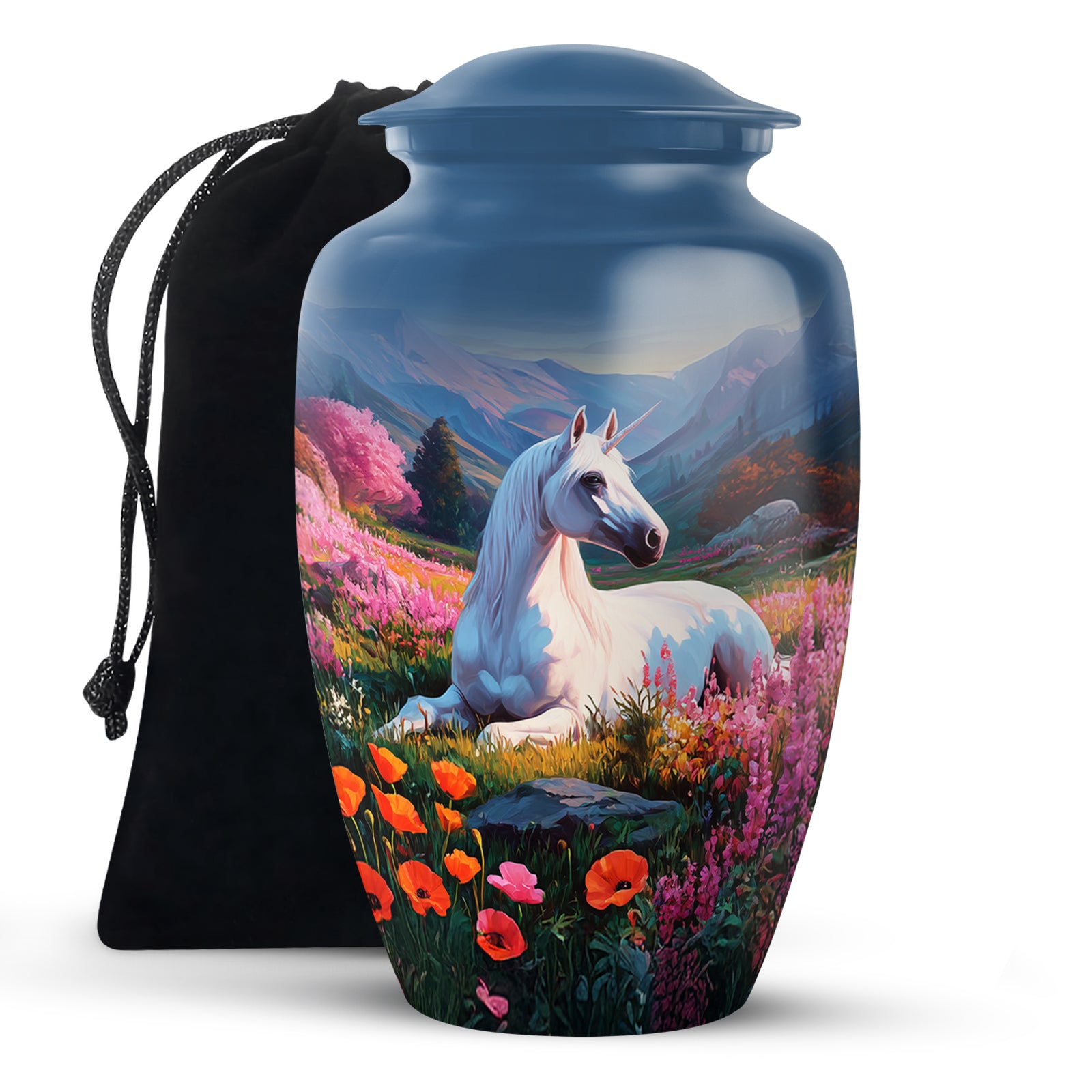 Nature Unicorn Cremation Urn – Flower Field Memorial Urn For Ashes