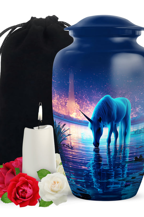 Unicorn Lake Memorial Urn - Cremation Urn For Male & Female