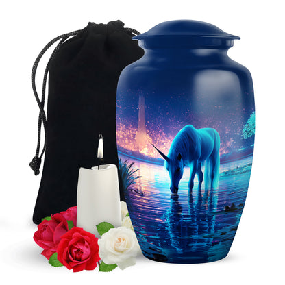 Unicorn Lake Memorial Urn - Cremation Urn For Male & Female