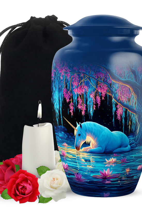 Unicorn Memorial Urn - Lotus Lake Funeral Urn For Loved Ones