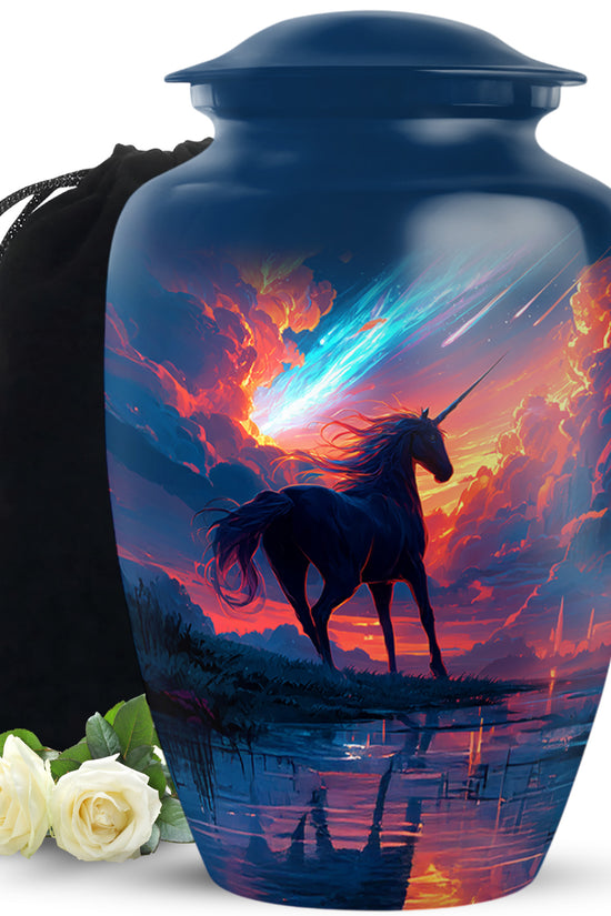 Artistic Unicorn Cremation Urn - Large Memorial Urn For Male & Female