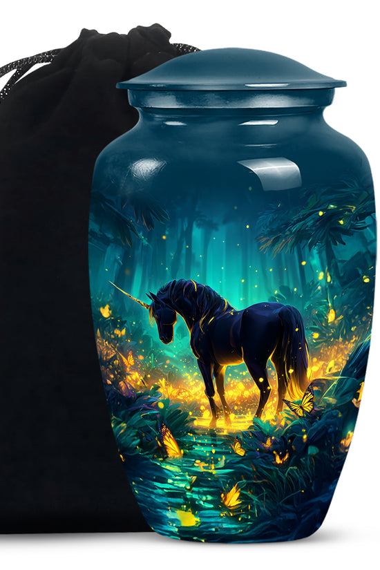 Unicorn Forest Cremation Urn - Decorative Urn For Human Ashes