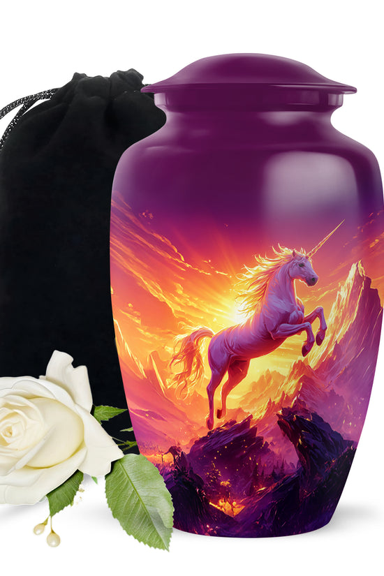 Mystical Unicorn Cremation Urn - Beautiful Memorial Urn For Ashes