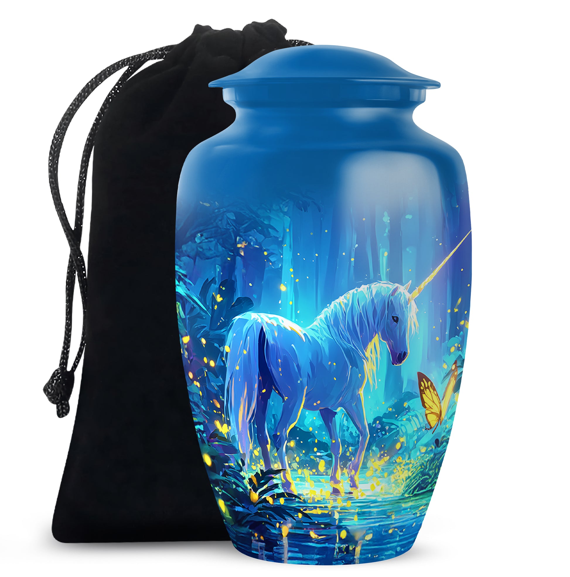 Mystical Unicorn Funeral Urn - Beautiful Forest Memorial Urn For Human Ashes