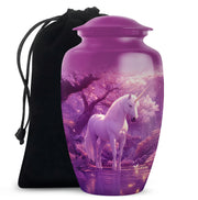 Beautiful Unicorn Cremation Urn - Purple Memorial Urn For Burial