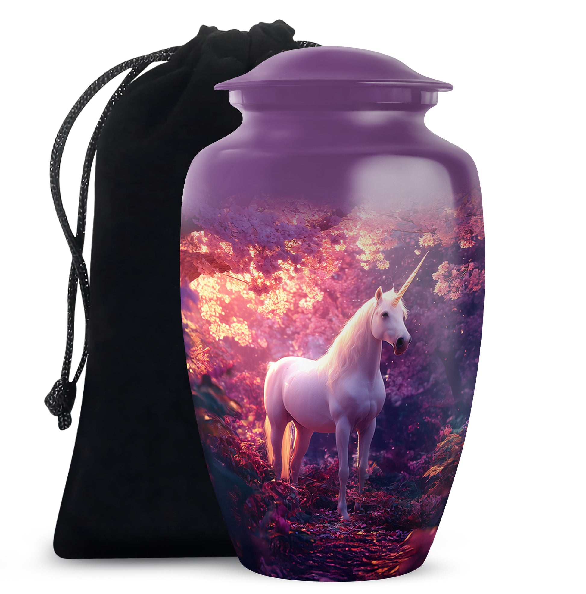 Magical Unicorn Memorial Urn - Blossom Forest Cremation Urn For Loved One