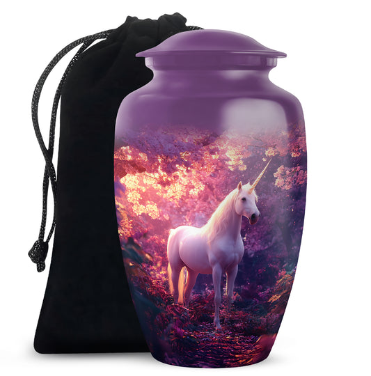 Magical Unicorn Memorial Urn - Blossom Forest Cremation Urn For Loved One