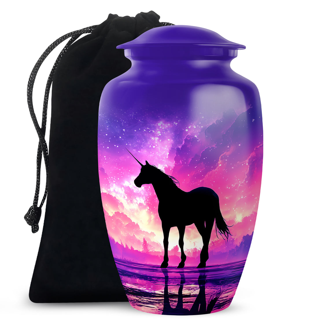 Galaxy Unicorn Cremation Urn - Fantasy Night Sky Memorial Urn For Burial