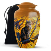 Autumn Nature Cat Cremation Urn - Elegant Funeral Urn For Human Ashes