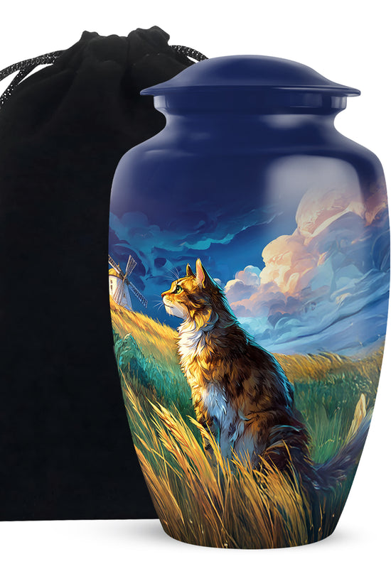Cat Memorial Urn - Artistic Nature Funeral Urn For Pet Ashes