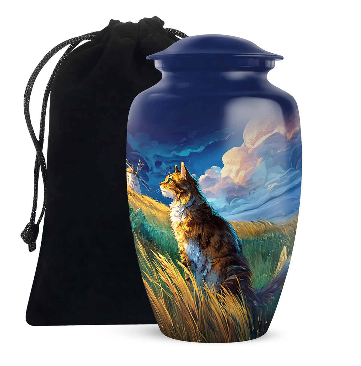 Cat Memorial Urn - Artistic Nature Funeral Urn For Pet Ashes