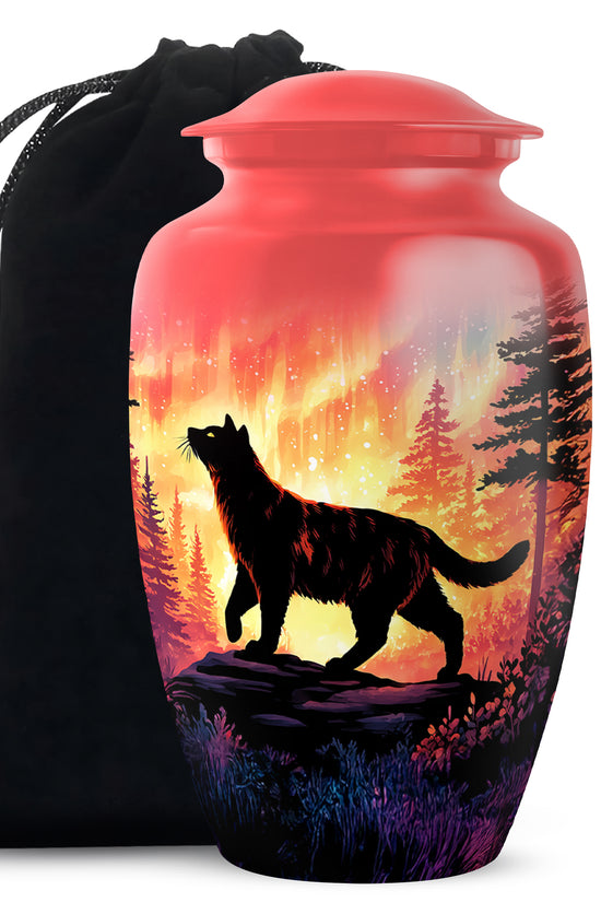 Cat Memroial Urn - Artistic Forest Cremation Urn For Pet Ashes