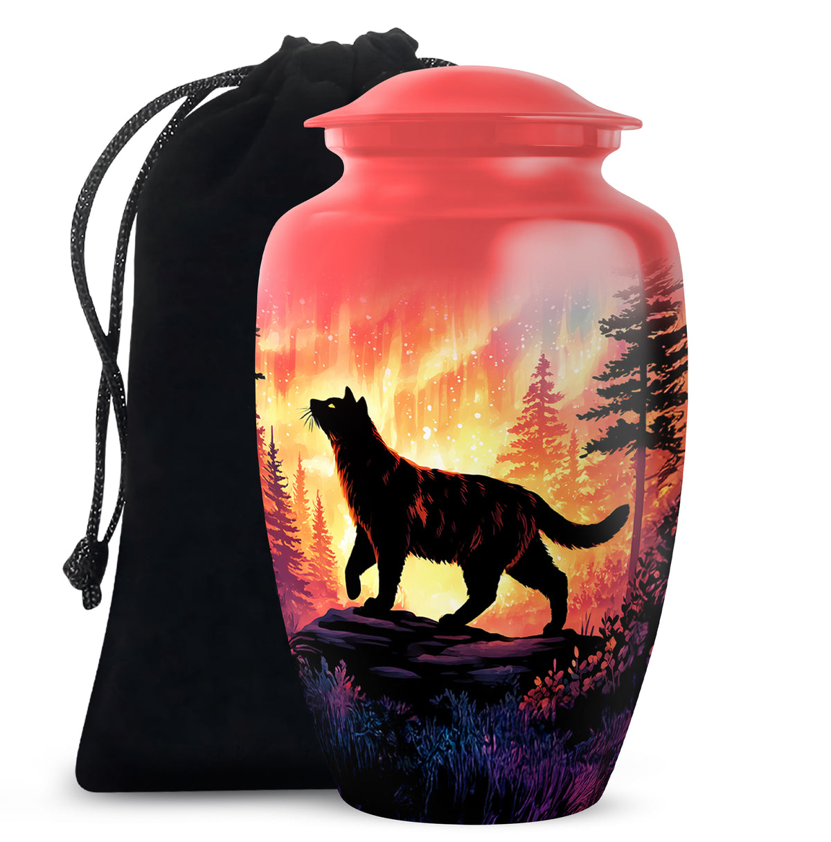 Cat Memroial Urn - Artistic Forest Cremation Urn For Pet Ashes
