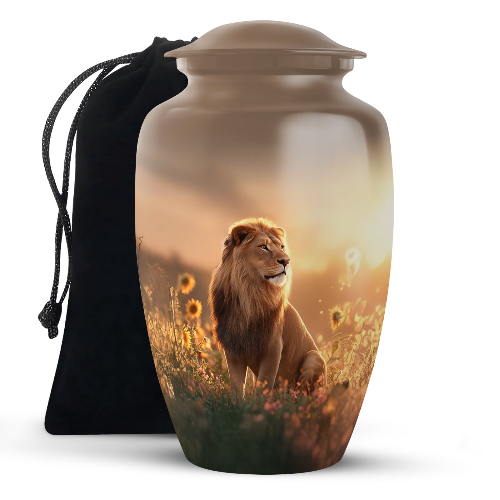 Resting Lion Cremation Urn - Urns For Human Ashes For Adults