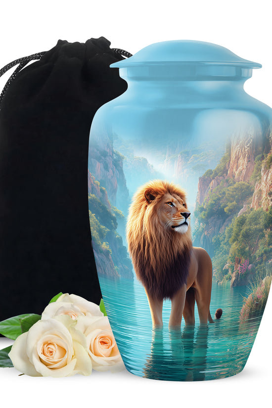Majestic Lion Cremation Urn - Serene Valley Memorial Urn For Adult Ashes