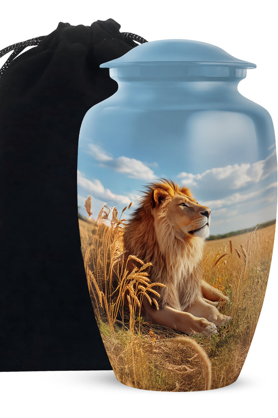 Unique Lion Memorial Urn - Nature Theme Funeral Urn For Ashes