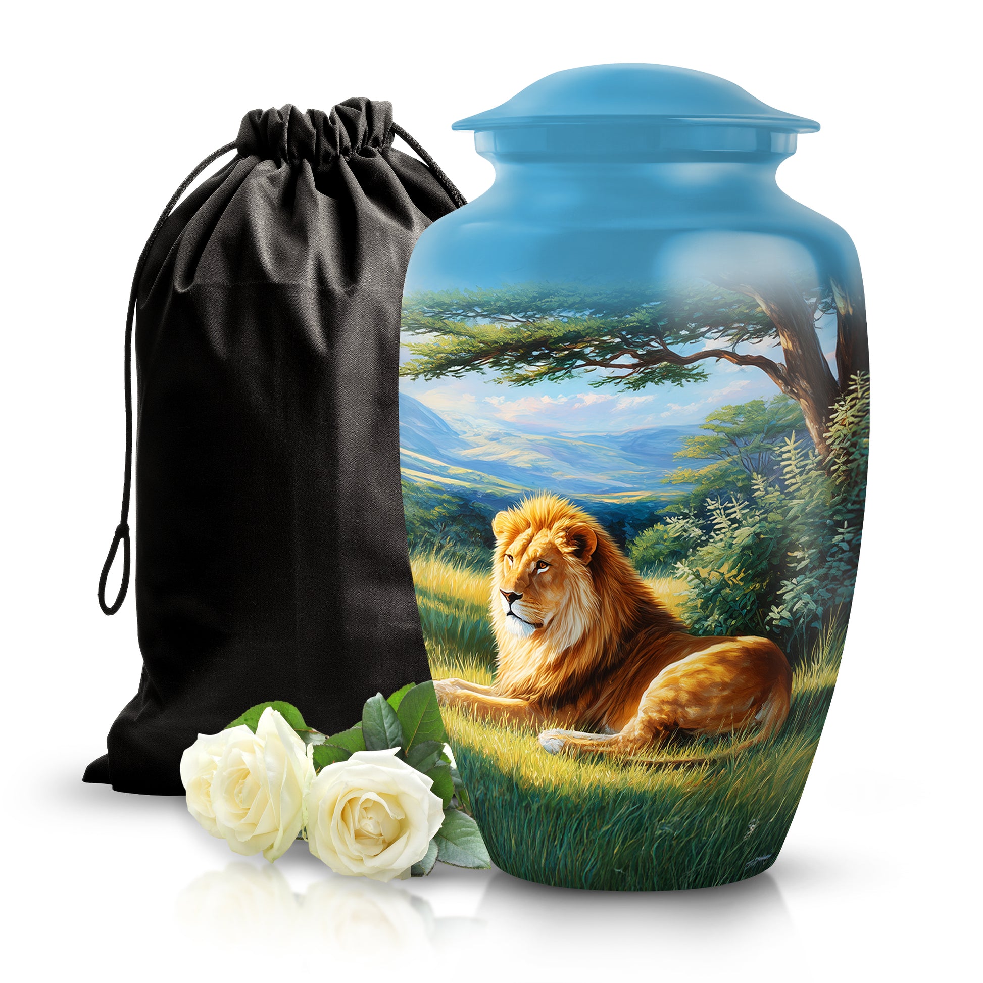 Mystic Lion Cremation Urn - Nature Valley Design Memorial Urn For Loved Ones