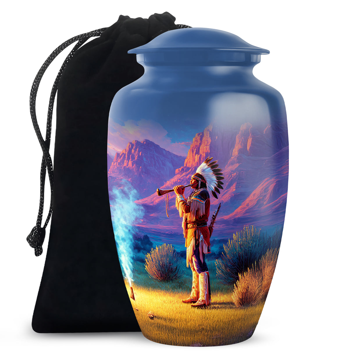 Native American Cremation Urn -Sunset Memorial Urn For Men
