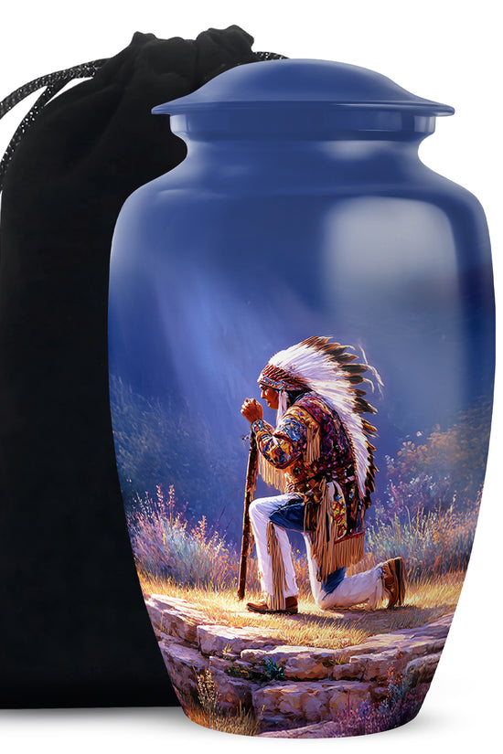 Native American Scenic Funeral Urn - Cremation Urn For Adult Ashes