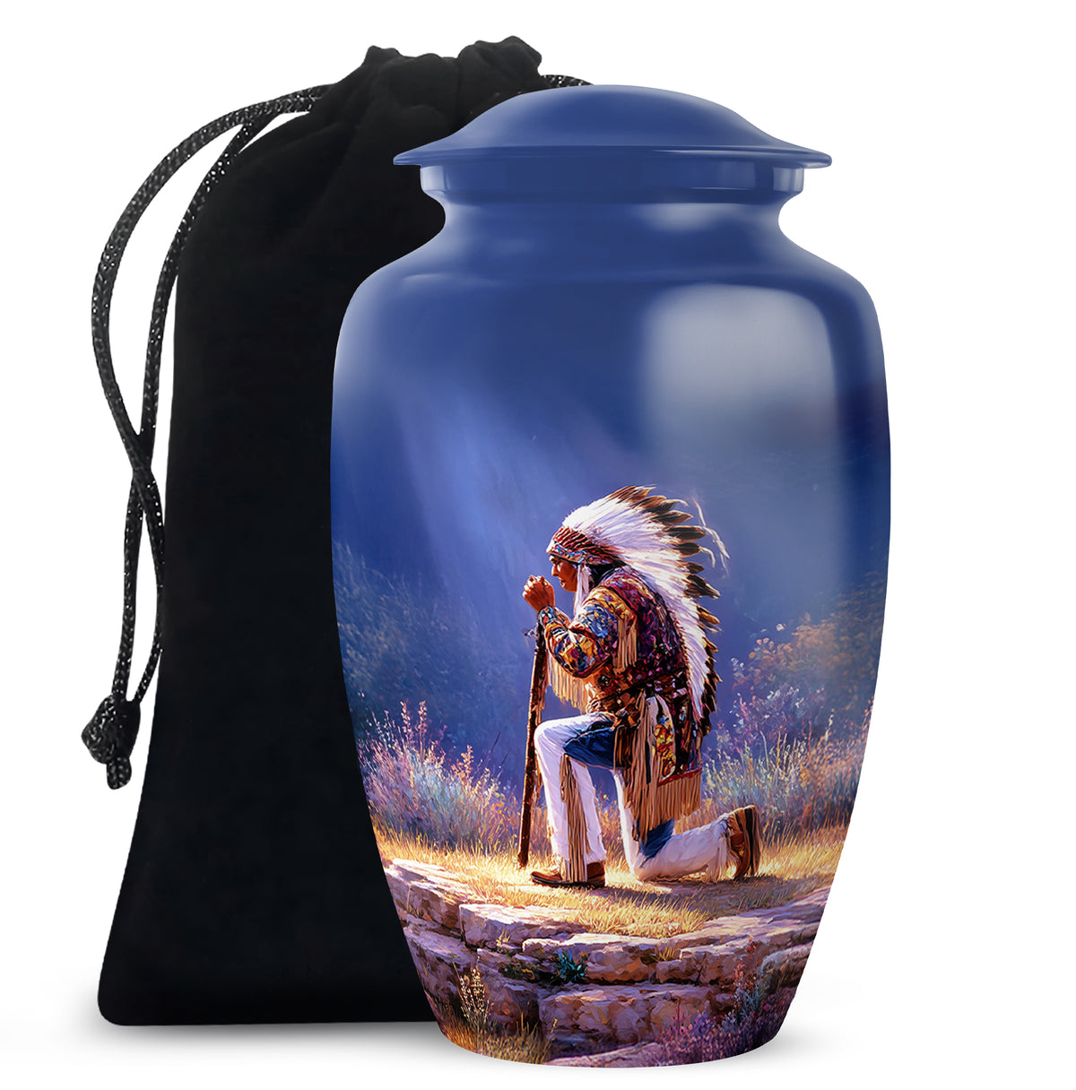 Native American Scenic Funeral Urn - Cremation Urn For Adult Ashes