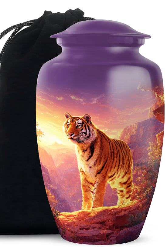 Tiger Tribute Memorial Urn - Sunset Mountain Cremation Urn For Dad