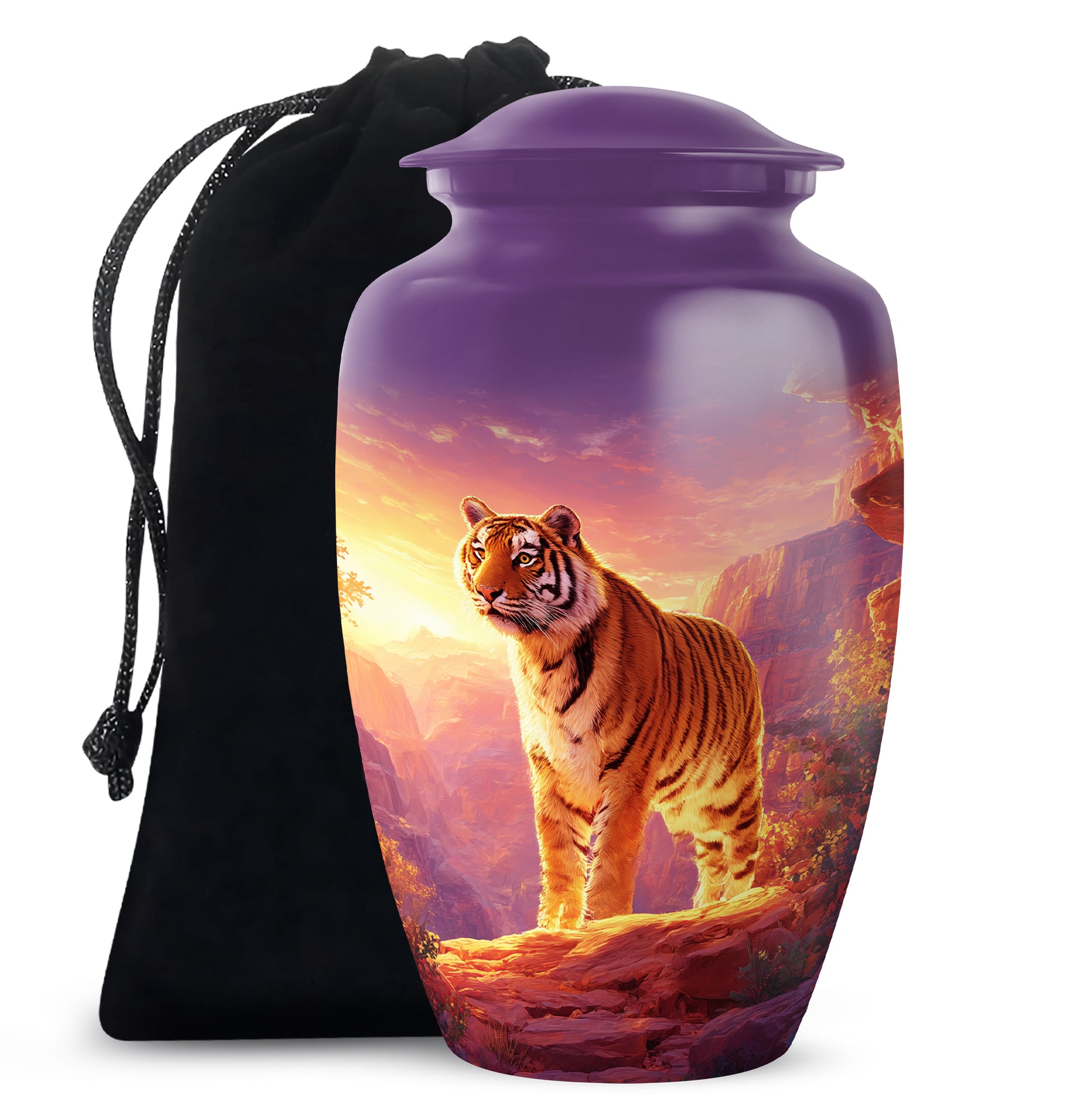 Tiger Tribute Memorial Urn - Sunset Mountain Cremation Urn For Dad