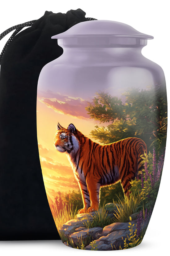 Tiger Funeral Urn - Wildlife Hill Design Memorial Urn For Loved Ones