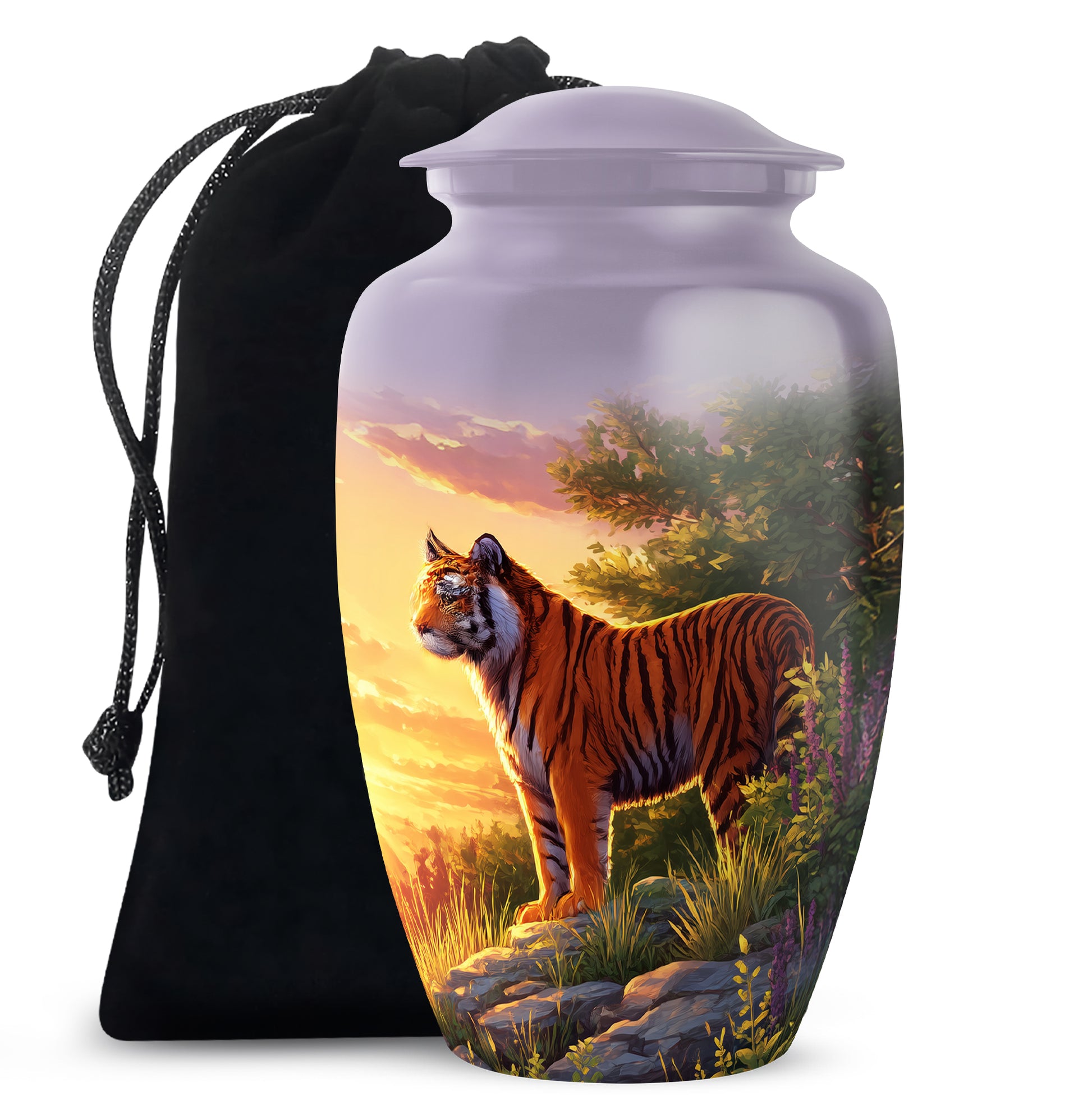 Tiger Funeral Urn - Wildlife Hill Design Memorial Urn For Loved Ones