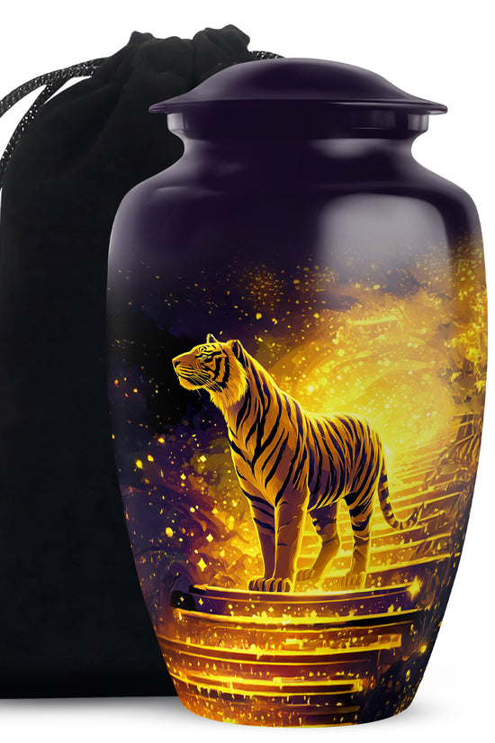 Golden Tiger Memorial Urn - Powerful Cremation Memorial Urn For Dad