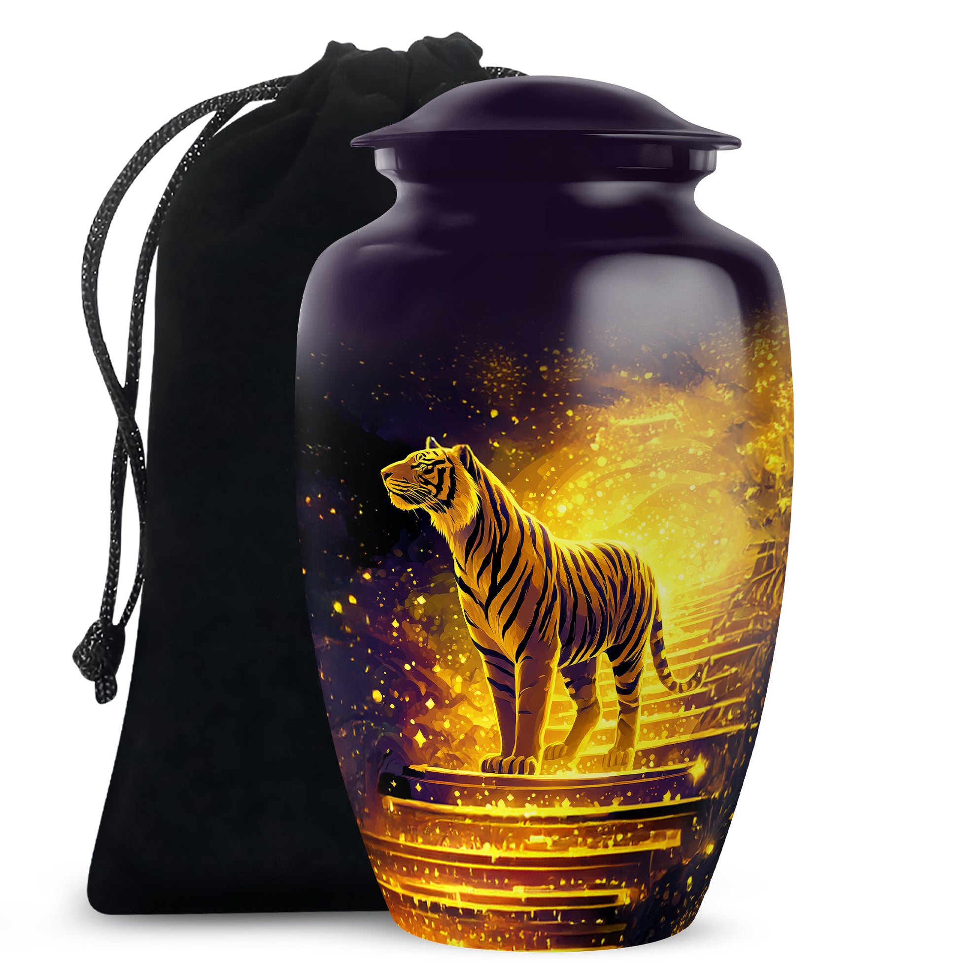 Golden Tiger Memorial Urn - Powerful Cremation Memorial Urn For Dad