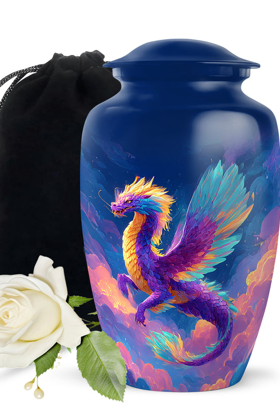 Rainbow Dragon Cremation Urn - Artistic Cremation Urn For Male & Female