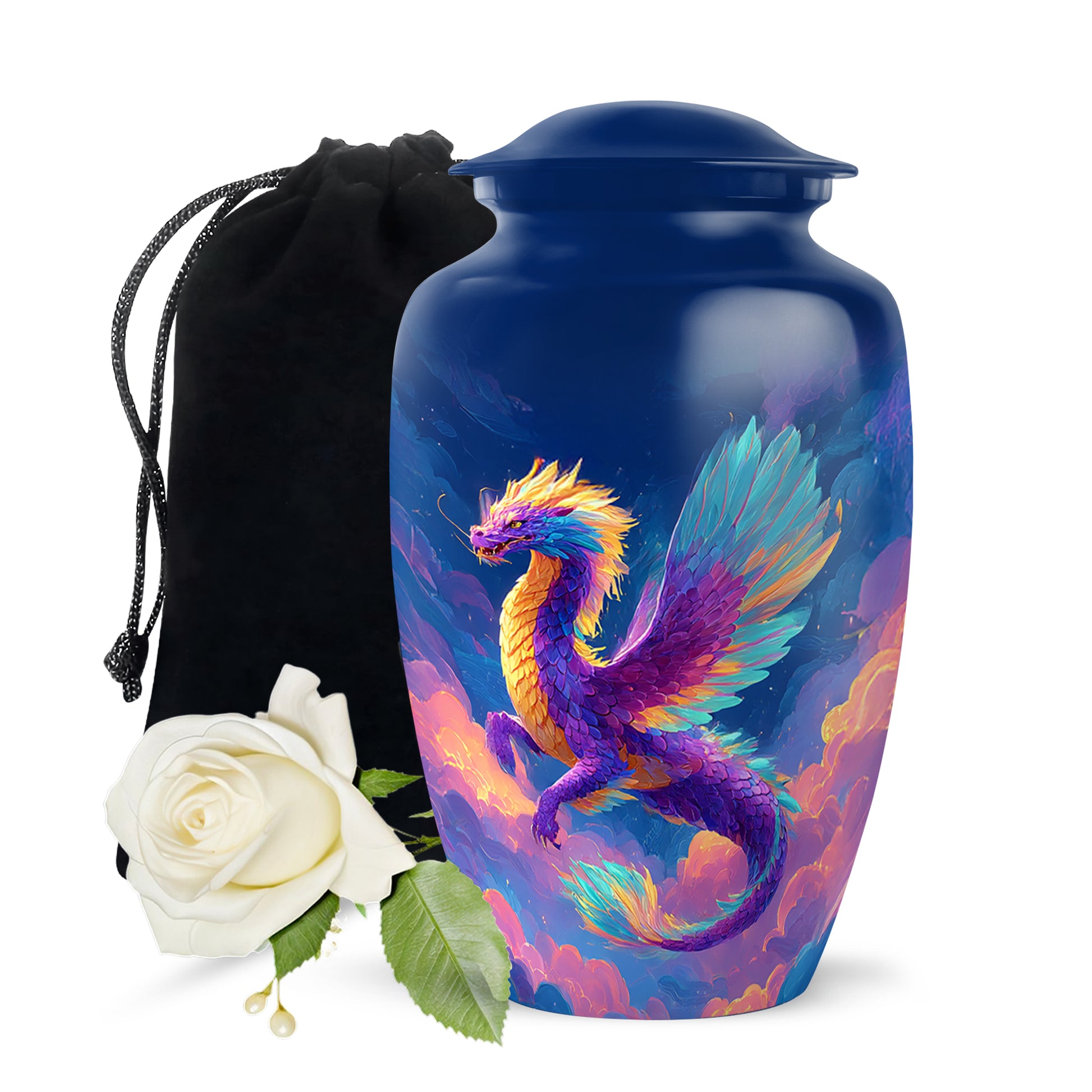 Rainbow Dragon Cremation Urn - Artistic Cremation Urn For Male & Female