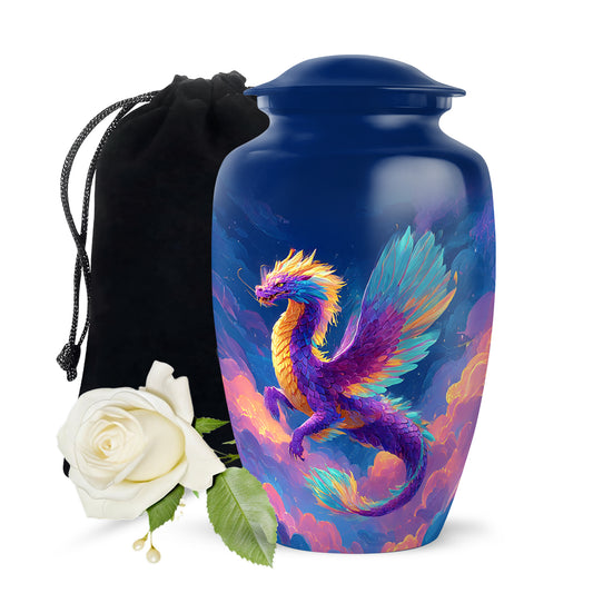 Rainbow Dragon Cremation Urn - Artistic Cremation Urn For Male & Female