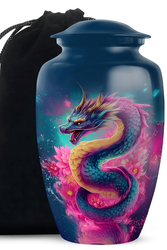 Japanese Dragon Funeral Urn - Unique Burial Urn For Human Ashes