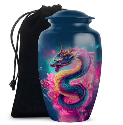 Japanese Dragon Funeral Urn - Unique Burial Urn For Human Ashes