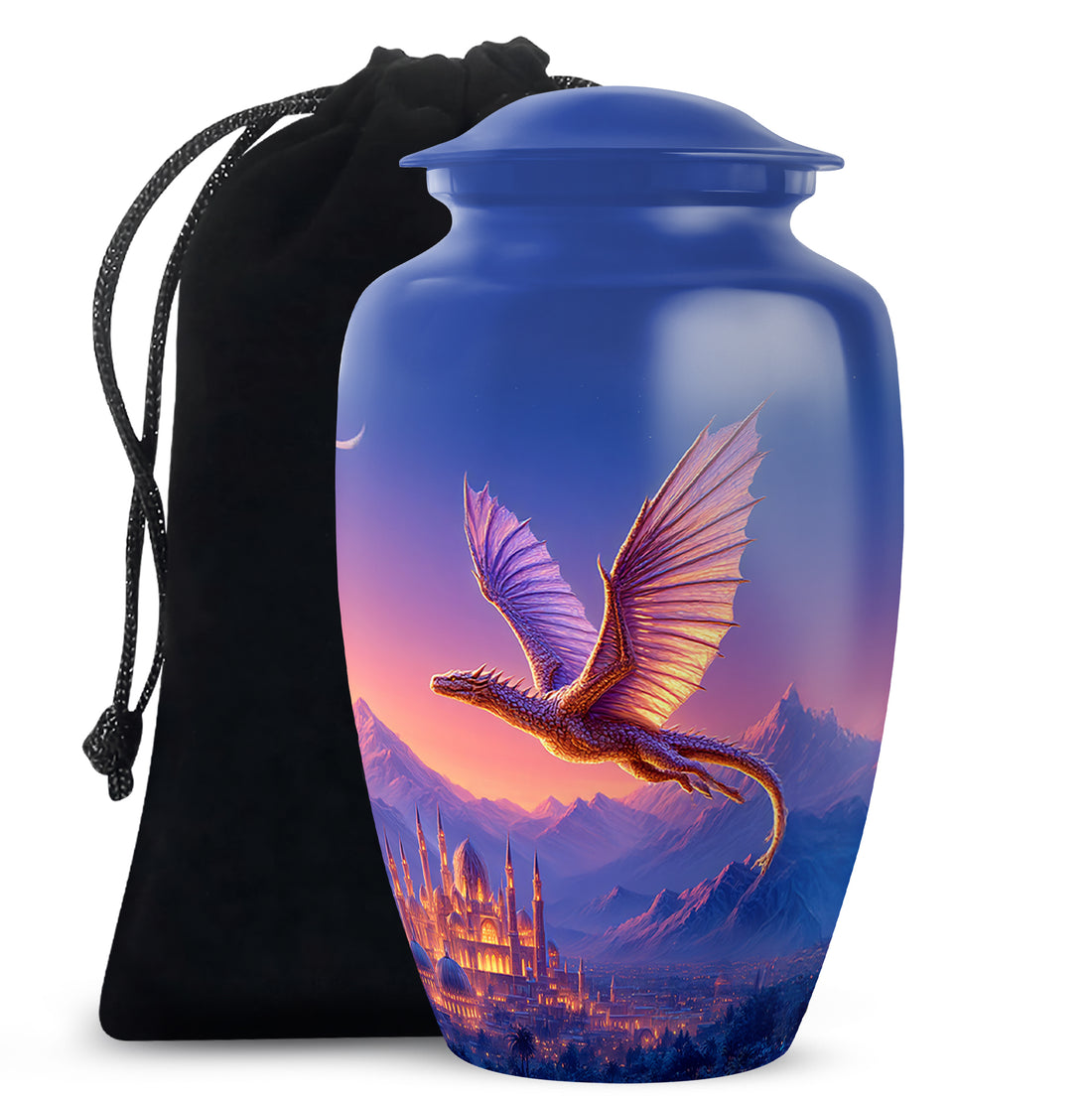 Golden Dragon Cremation Urn - Beautiful Mountain Memorial Urn For Ashes