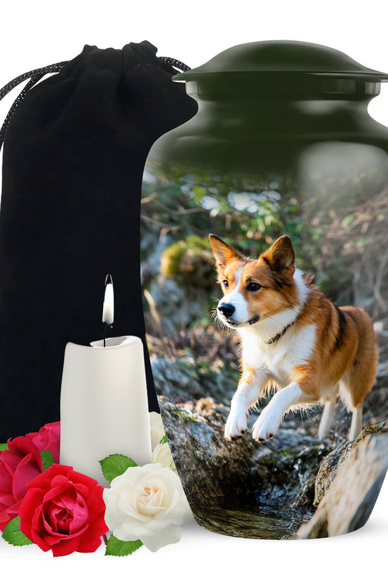 Dog Memorial Urn - Aluminium Cremation Urn For Pet Ashes