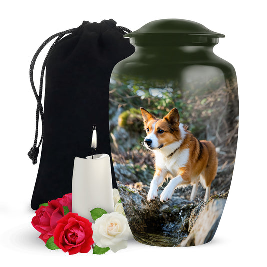 Dog Memorial Urn - Aluminium Cremation Urn For Pet Ashes