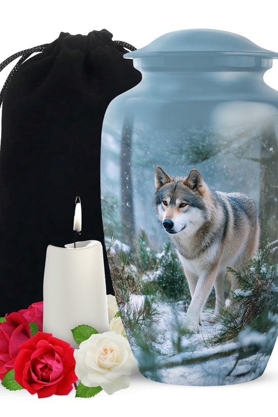 Dog Memorial Urn For Ashes - Husky Themed Cremation Urn For Pet Dog