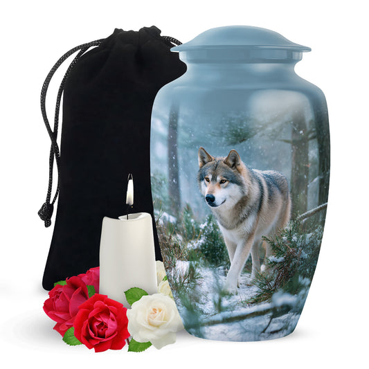 Dog Memorial Urn For Ashes - Husky Themed Cremation Urn For Pet Dog