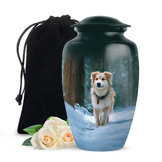 Border Collie Themed Urn - Decorative Funeral Urns For Dog Ashes