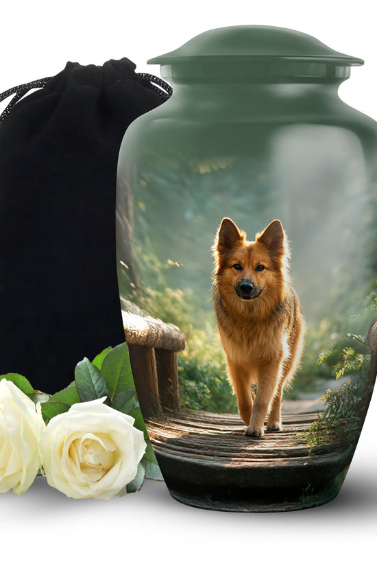 Golden Pet Dog Funeral Urn - Forest Memorial Urn For Pet