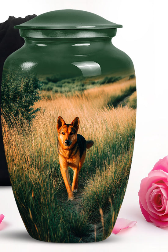 German Shepherd Tribute Funeral Urn - Pet Memorial Urn For Dog Ashes