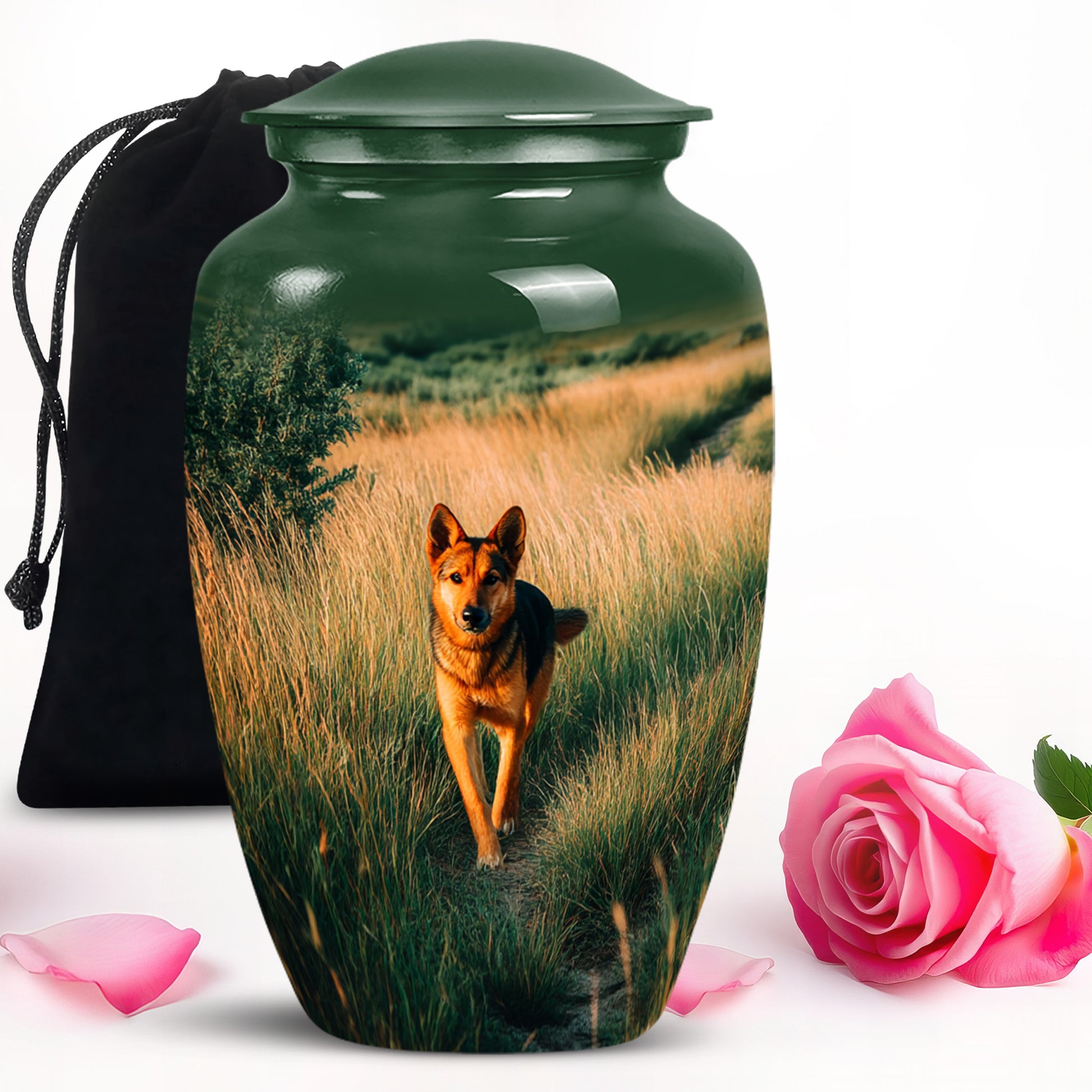 German Shepherd Tribute Funeral Urn - Pet Memorial Urn For Dog Ashes