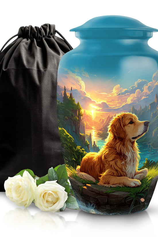 Pet Dog Memorial Urn - Beautiful Nature Cremation Memorial Urn For Dog