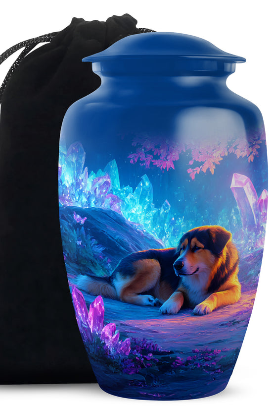 Dog Cremation Urn - Crystal Light Funeral Urn For Dog Ashes