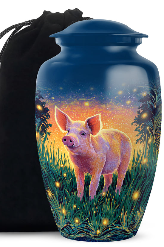 Pink Pig Cremation Urns - Beautiful Glowing Field Funeral Urns