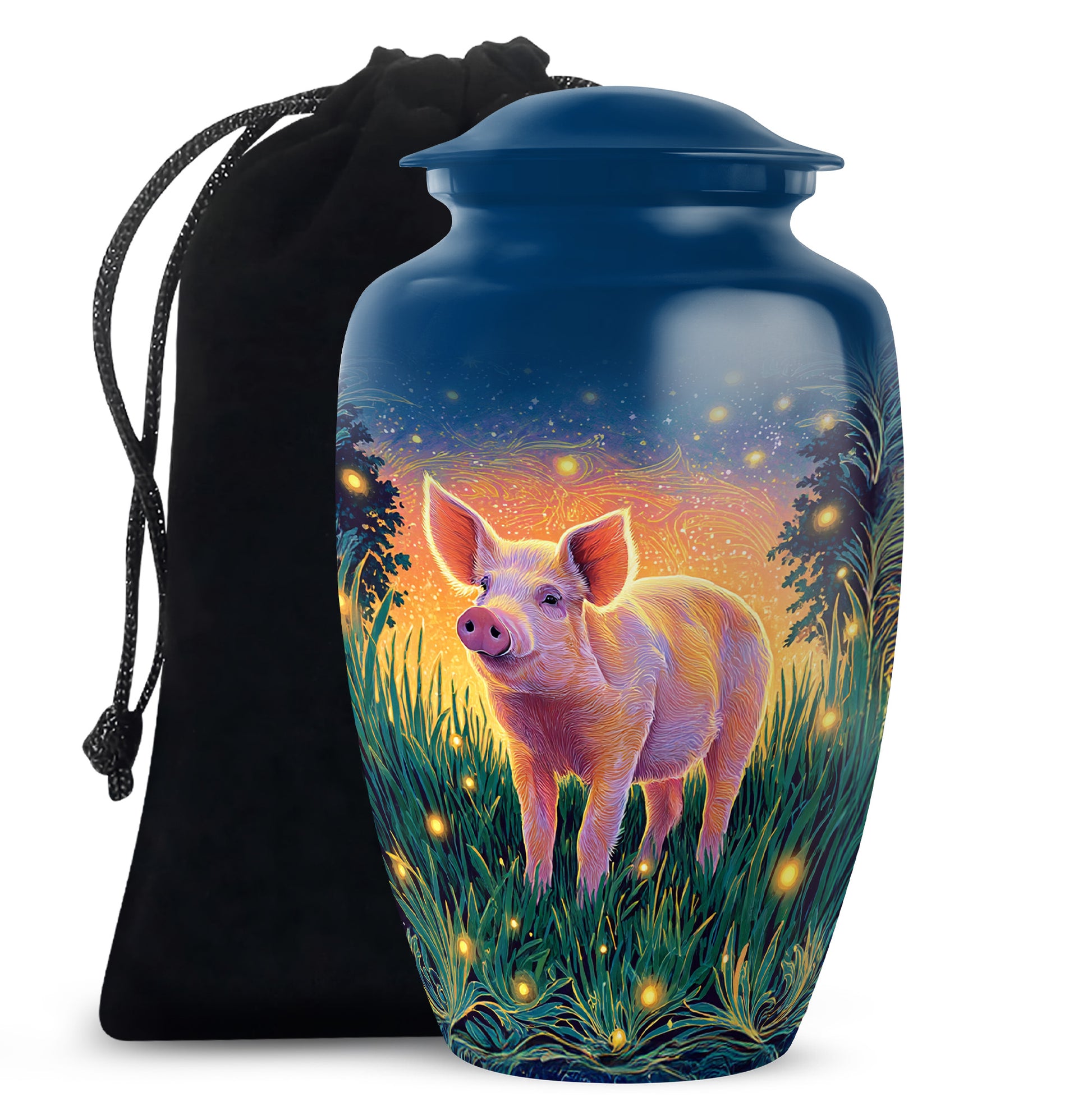 Pink Pig Cremation Urns - Beautiful Glowing Field Funeral Urns