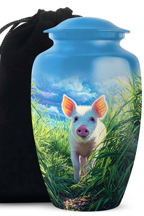 Cute Piglet Memorial Urn - Nature Cremation Urns For Adult Ashes